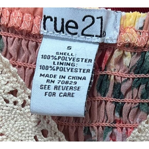 Rue 21 - Women's Summer Sleeveless High Low Hem Ruffle Floral Dress - Pink - S - Picture 9 of 16